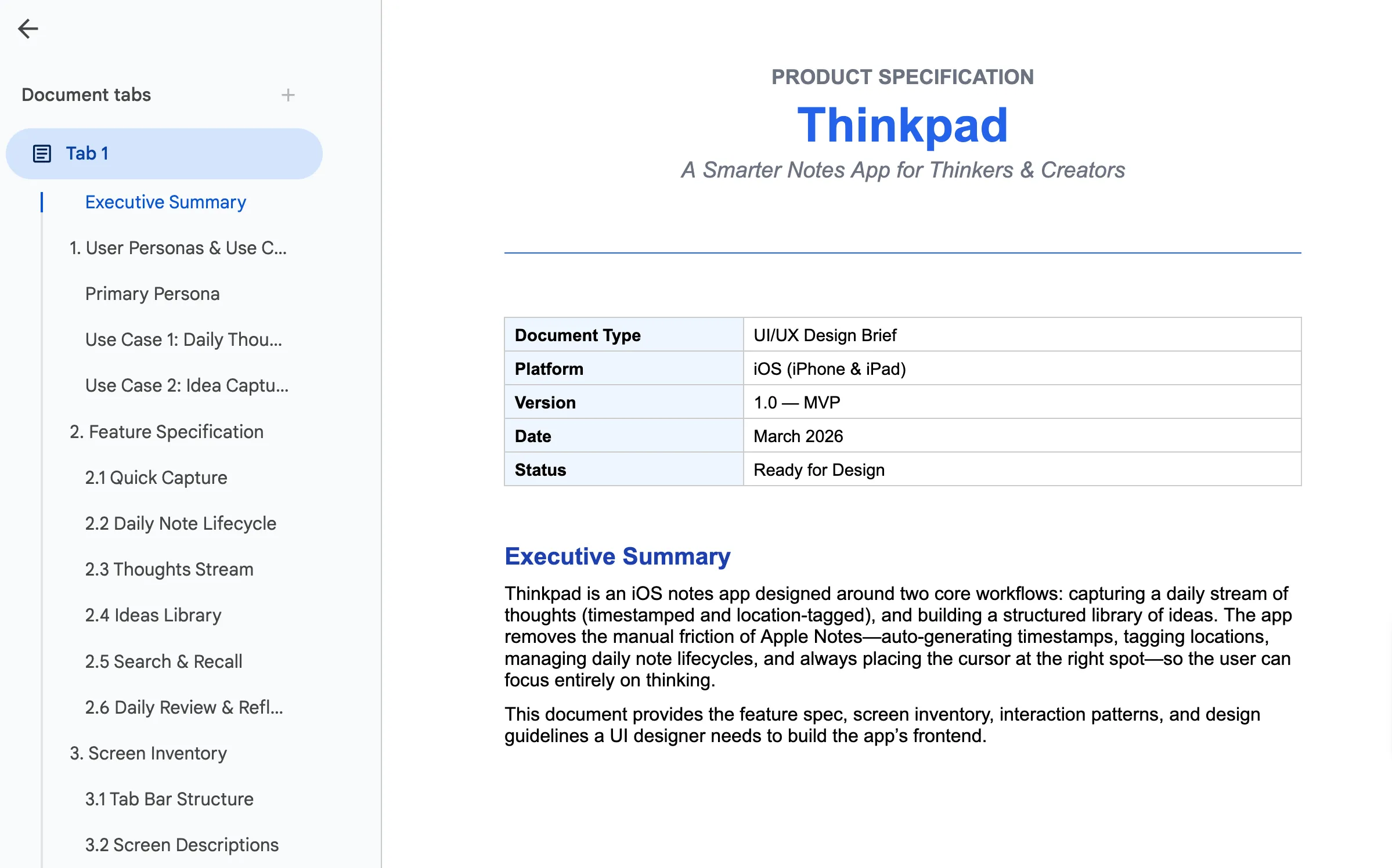 markdown specs screenshot